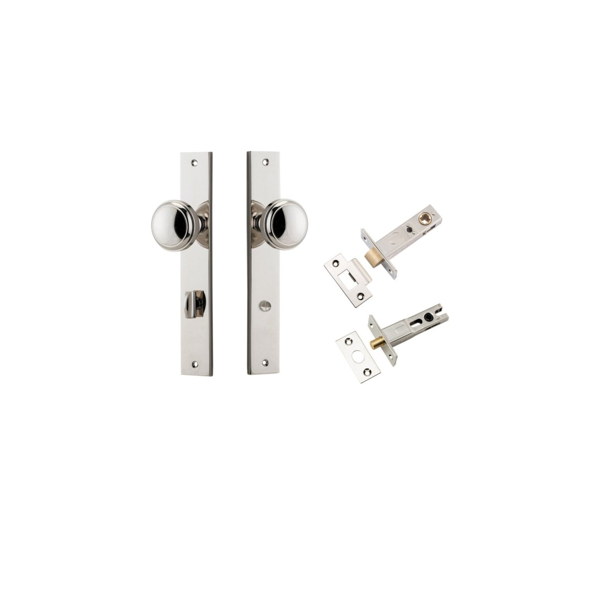 Paddington Knob - Rectangular Backplate - Ella Grace - Iver - Polished Nickel - Door Knobs