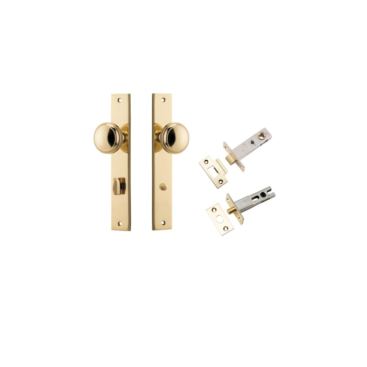 Paddington Knob - Rectangular Backplate - Ella Grace - Iver - Polished Brass - Door Knobs