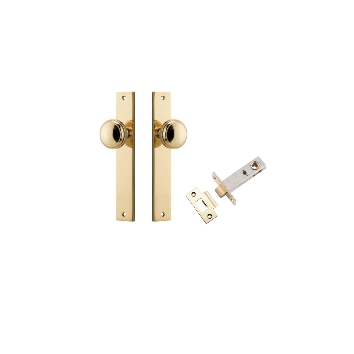 Paddington Knob - Rectangular Backplate - Ella Grace - Iver - Polished Brass - Door Knobs