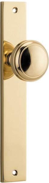 Paddington Knob - Rectangular Backplate - Ella Grace - Iver - Polished Brass - Door Knobs