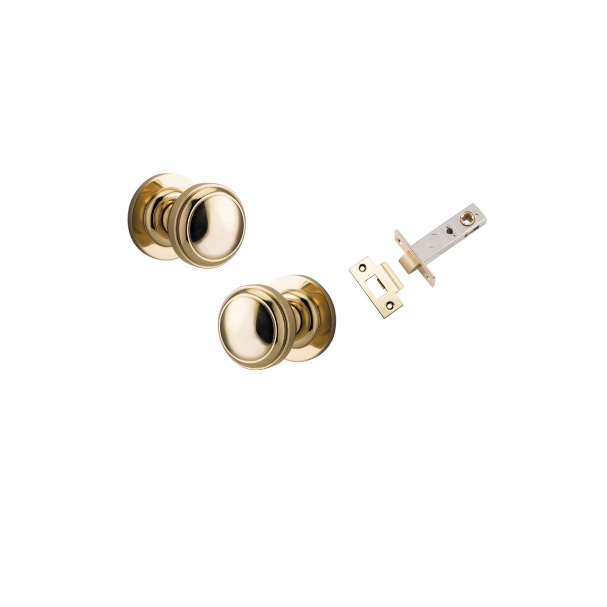 Paddington Knob - Round Rose - Ella Grace - Iver - Polished Brass - Door Knobs