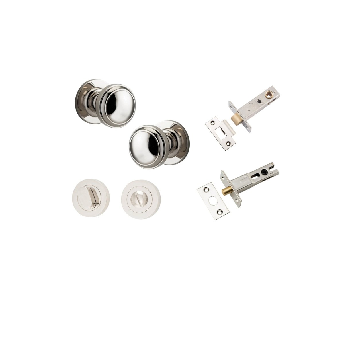 Paddington Knob - Round Rose - Ella Grace - Iver - Polished Nickel - Door Knobs