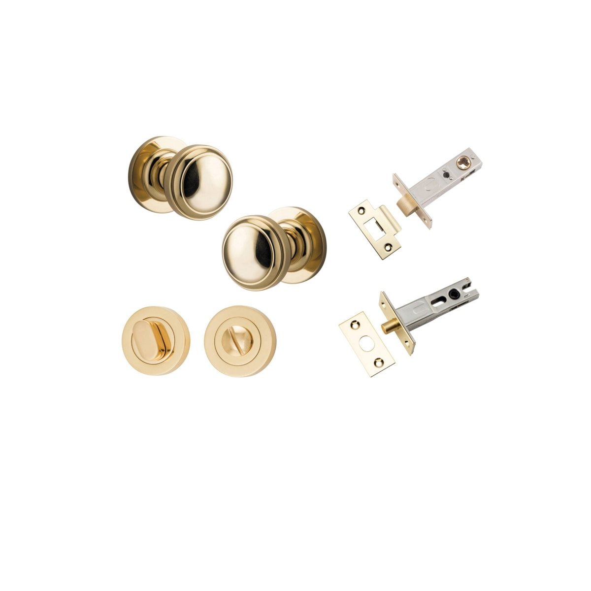 Paddington Knob - Round Rose - Ella Grace - Iver - Polished Brass - Door Knobs