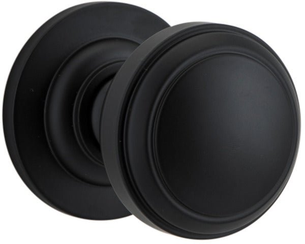 Paddington Knob - Round Rose - Ella Grace - Iver - Matt Black - Door Knobs