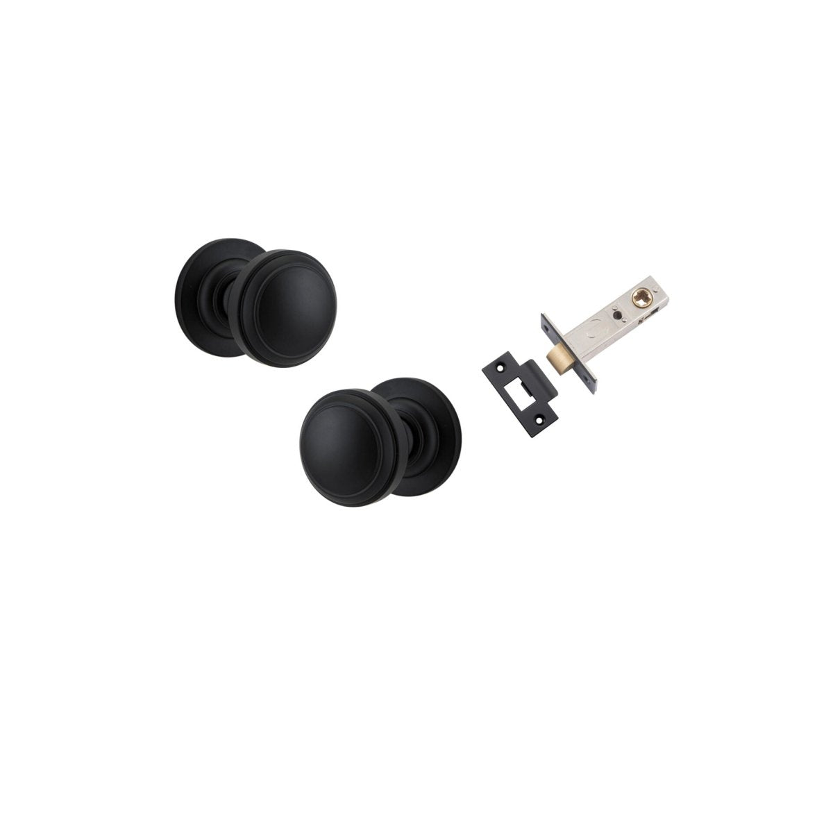 Paddington Knob - Round Rose - Ella Grace - Iver - Matt Black - Door Knobs