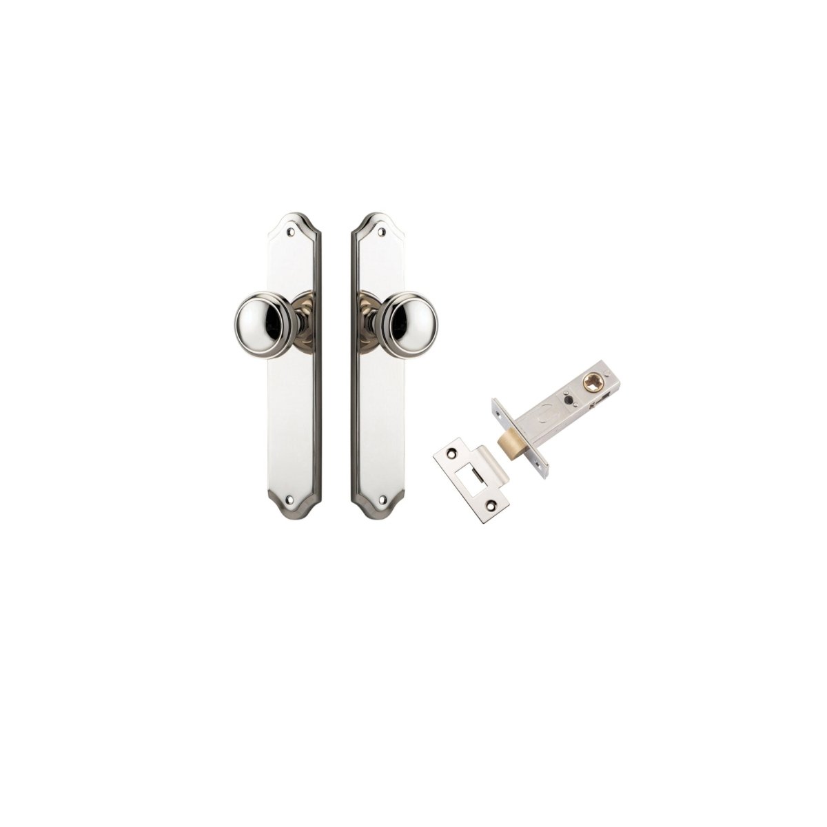 Paddington Knob - Shouldered Backplate - Ella Grace - Iver - Polished Nickel - Door Knobs