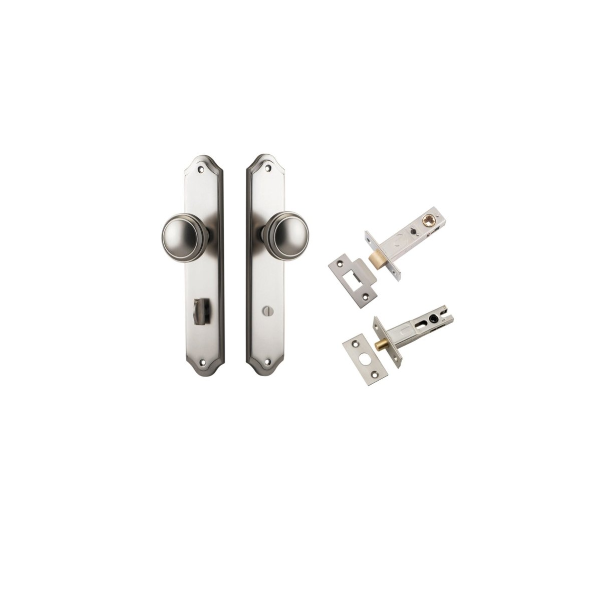 Paddington Knob - Shouldered Backplate - Ella Grace - Iver - Satin Nickel - Door Knobs