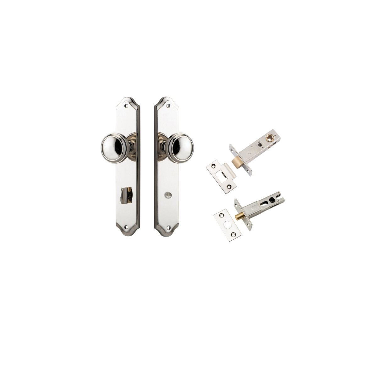 Paddington Knob - Shouldered Backplate - Ella Grace - Iver - Polished Nickel - Door Knobs