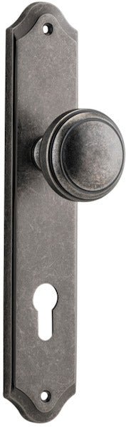 Paddington Knob - Shouldered Backplate - Ella Grace - Iver - Distressed Nickel - Door Knobs