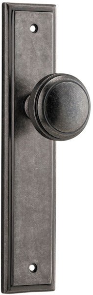 Paddington Knob - Stepped Backplate - Ella Grace - Iver - Distressed Nickel - Door Knobs