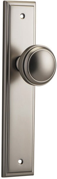 Paddington Knob - Stepped Backplate - Ella Grace - Iver - Satin Nickel - Door Knobs