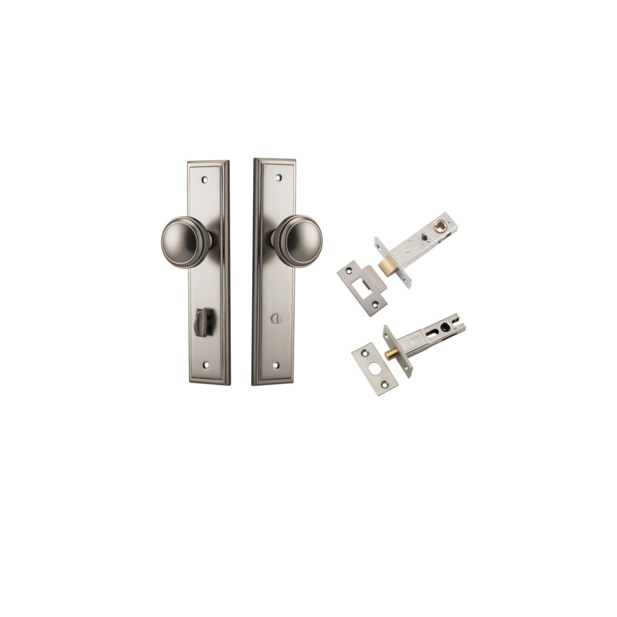 Paddington Knob - Stepped Backplate - Ella Grace - Iver - Satin Nickel - Door Knobs