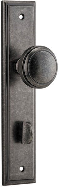 Paddington Knob - Stepped Backplate - Ella Grace - Iver - Distressed Nickel - Door Knobs