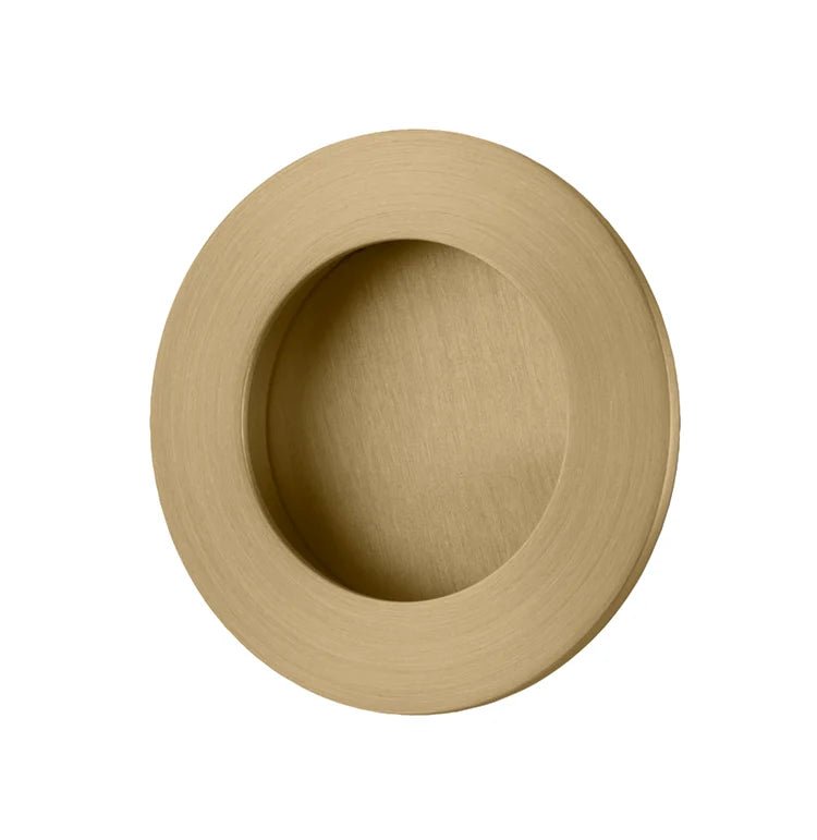 Round Flush Pull - Ella Grace - Iver - Brushed Gold PVD - Sliding Door Pulls