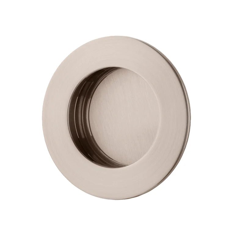 Round Flush Pull - Ella Grace - Iver - Satin Nickel - Sliding Door Pulls