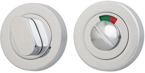 Round Privacy Turn with Indicator - Ella Grace - Iver - Polished Chrome - Tube Latches & Bolts