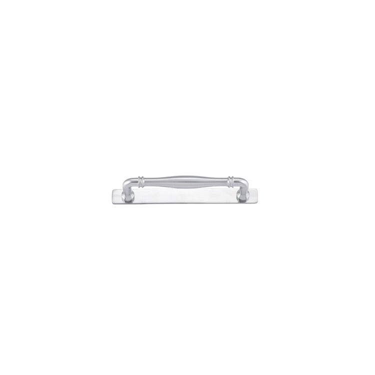 Sarlat Cabinet Pull with Backplate - Ella Grace - Iver - Brushed Chrome - Cabinet Pulls