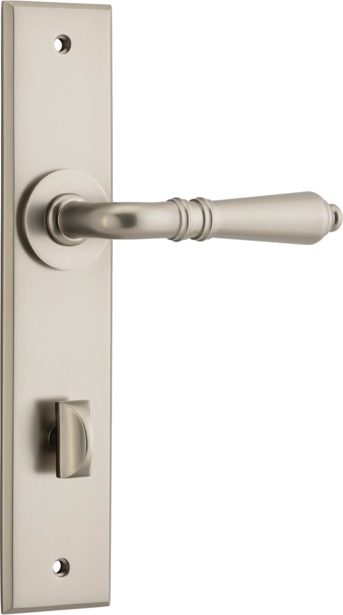 Sarlat Lever - Chamfered Backplate - Ella Grace - Iver - Satin Nickel - Door Levers