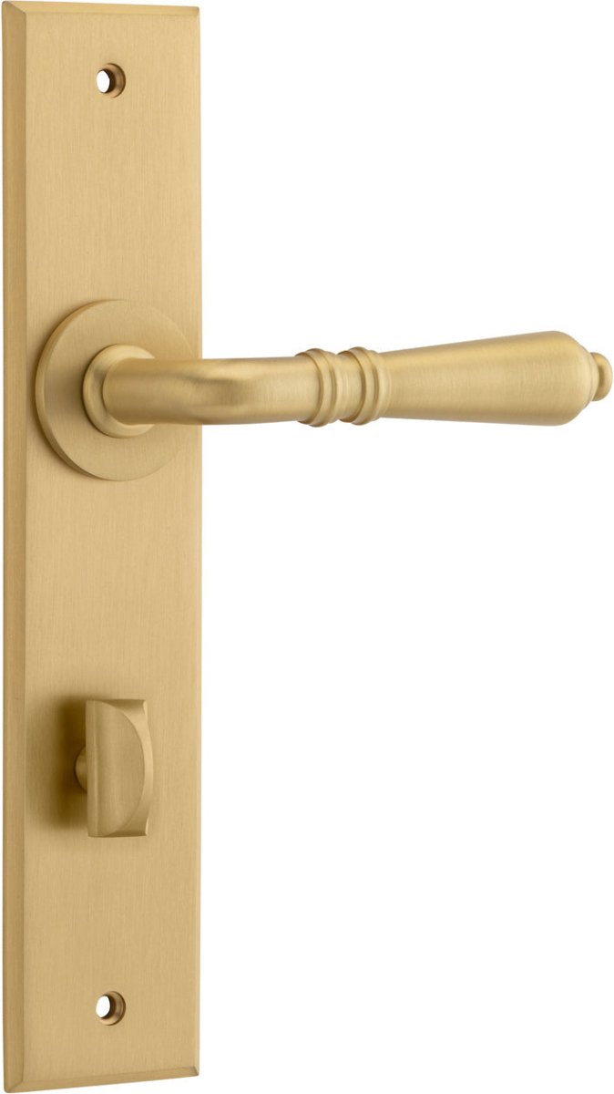 Sarlat Lever - Chamfered Backplate - Ella Grace - Iver - Brushed Brass - Door Levers