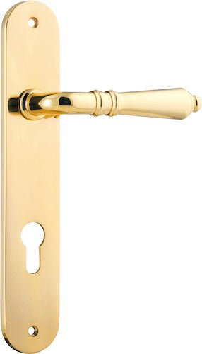 Sarlat Lever - Oval Backplate - Ella Grace - Iver - Polished Brass - Door Levers