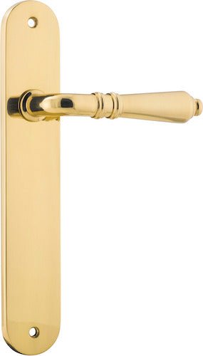 Sarlat Lever - Oval Backplate - Ella Grace - Iver - Polished Brass - Door Levers