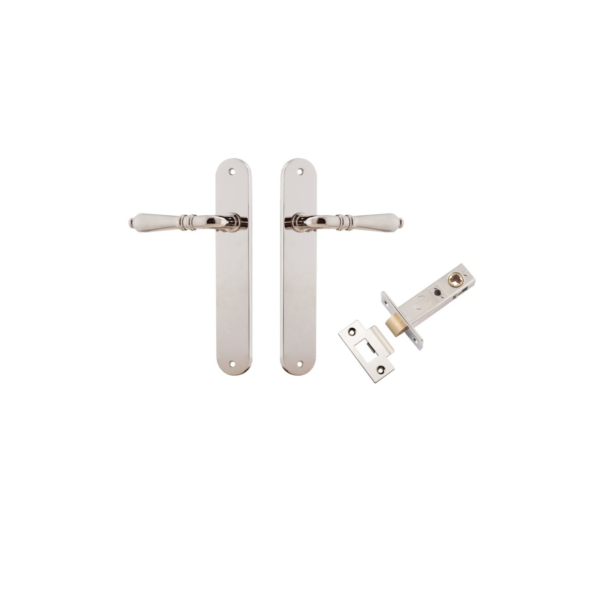 Sarlat Lever - Oval Backplate - Ella Grace - Iver - Polished Nickel - Door Levers