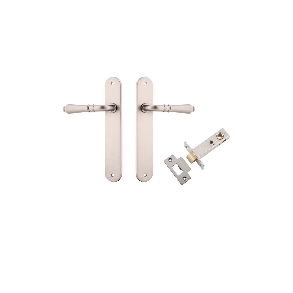 Sarlat Lever - Oval Backplate - Ella Grace - Iver - Satin Nickel - Door Levers