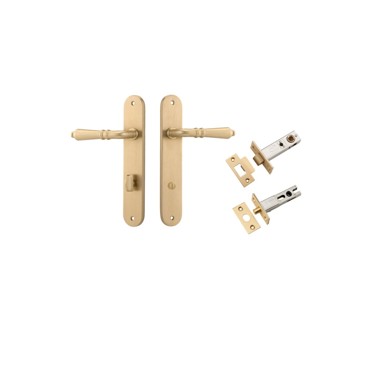 Sarlat Lever - Oval Backplate - Ella Grace - Iver - Brushed Brass - Door Levers