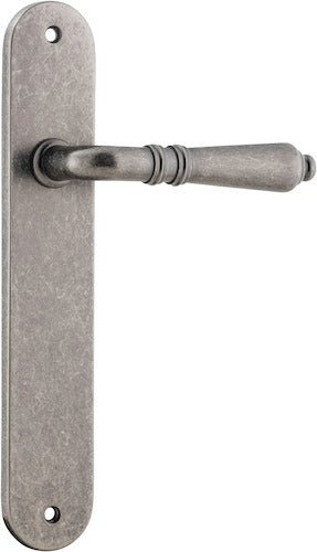 Sarlat Lever - Oval Backplate - Ella Grace - Iver - Distressed Nickel - Door Levers