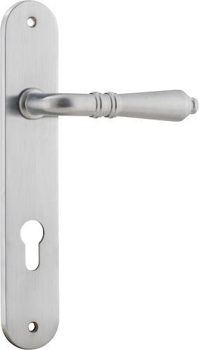 Sarlat Lever - Oval Backplate - Ella Grace - Iver - Brushed Chrome - Door Levers