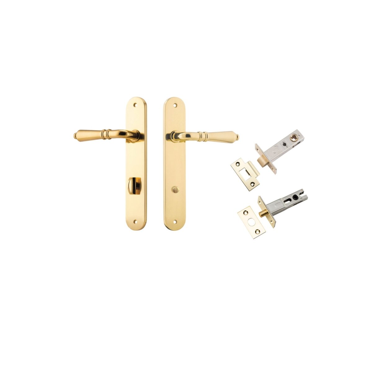 Sarlat Lever - Oval Backplate - Ella Grace - Iver - Polished Brass - Door Levers