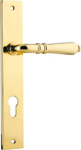 Sarlat Lever - Rectangular Backplate - Ella Grace - Iver - Polished Brass - Door Levers