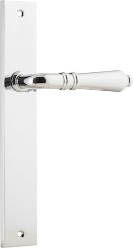 Sarlat Lever - Rectangular Backplate - Ella Grace - Iver - Polished Chrome - Door Levers