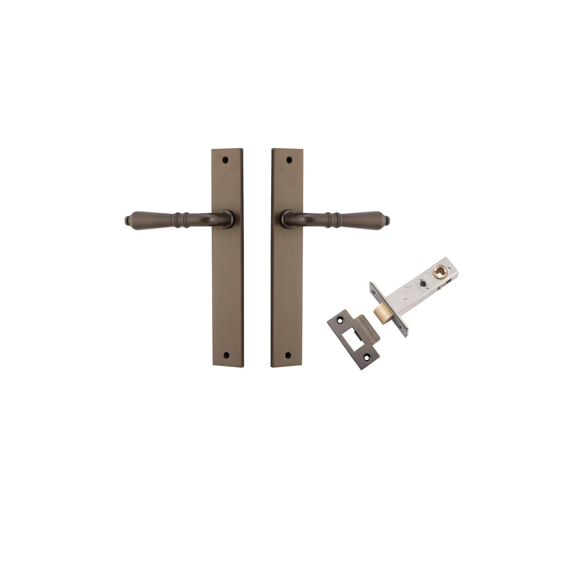 Sarlat Lever - Rectangular Backplate - Ella Grace - Iver - Signature Brass - Door Levers