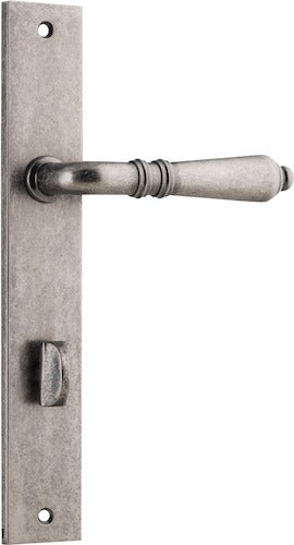 Sarlat Lever - Rectangular Backplate - Ella Grace - Iver - Distressed Nickel - Door Levers