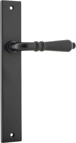 Sarlat Lever - Rectangular Backplate - Ella Grace - Iver - Matt Black - Door Levers