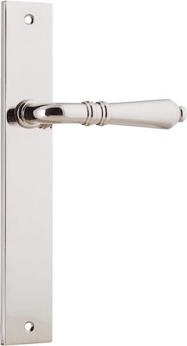 Sarlat Lever - Rectangular Backplate - Ella Grace - Iver - Polished Nickel - Door Levers