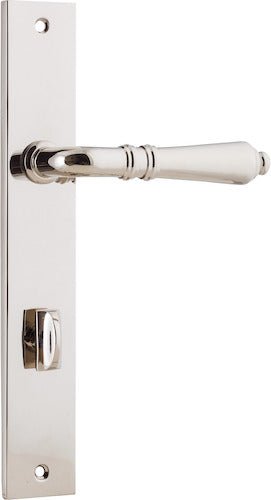 Sarlat Lever - Rectangular Backplate - Ella Grace - Iver - Polished Nickel - Door Levers