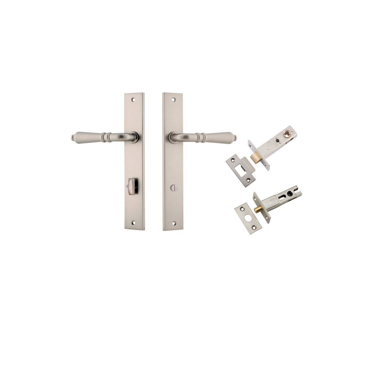 Sarlat Lever - Rectangular Backplate - Ella Grace - Iver - Satin Nickel - Door Levers