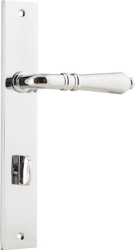 Sarlat Lever - Rectangular Backplate - Ella Grace - Iver - Polished Chrome - Door Levers