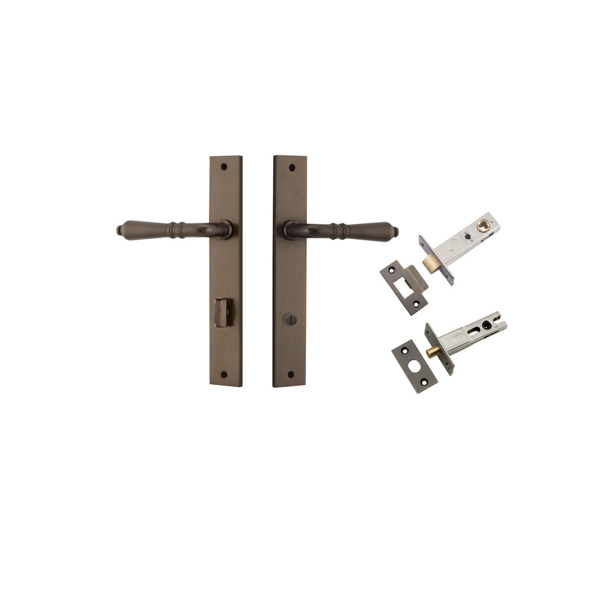 Sarlat Lever - Rectangular Backplate - Ella Grace - Iver - Signature Brass - Door Levers