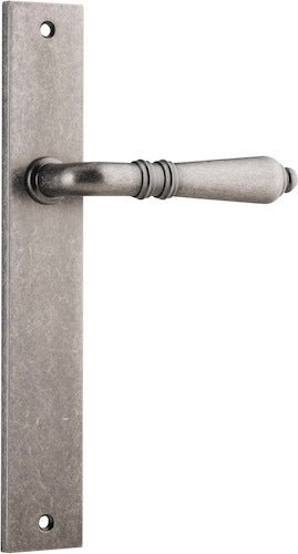 Sarlat Lever - Rectangular Backplate - Ella Grace - Iver - Distressed Nickel - Door Levers