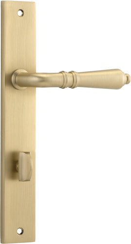 Sarlat Lever - Rectangular Backplate - Ella Grace - Iver - Brushed Brass - Door Levers