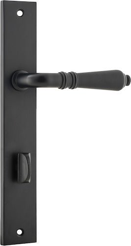 Sarlat Lever - Rectangular Backplate - Ella Grace - Iver - Matt Black - Door Levers