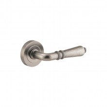 Sarlat Lever - Round Rose - Ella Grace - Iver - Distressed Nickel - Door Levers