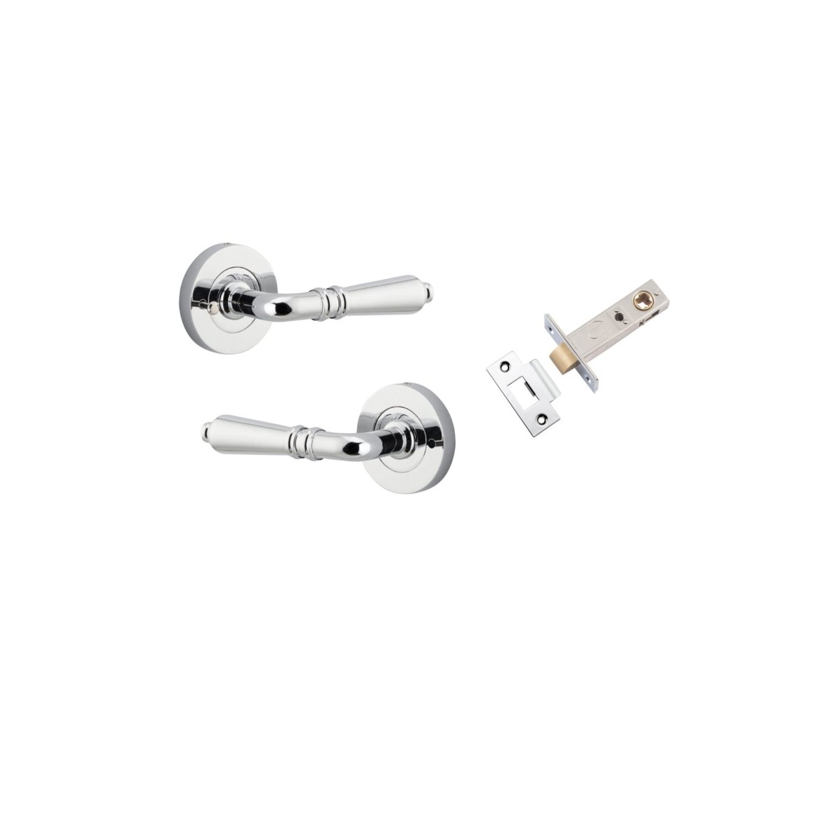 Sarlat Lever - Round Rose - Ella Grace - Iver - Polished Chrome - Door Levers