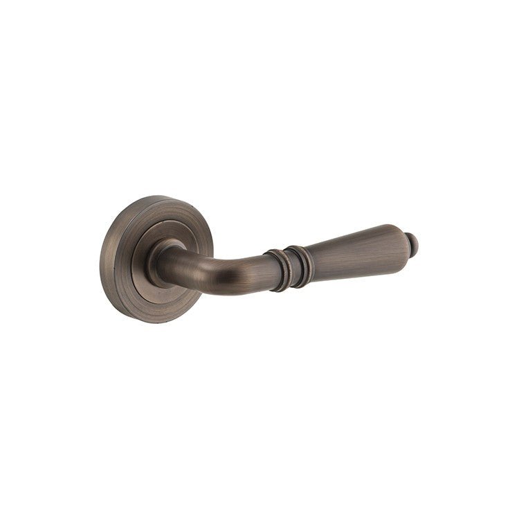 Sarlat Lever - Round Rose - Ella Grace - Iver - Signature Brass - Door Levers