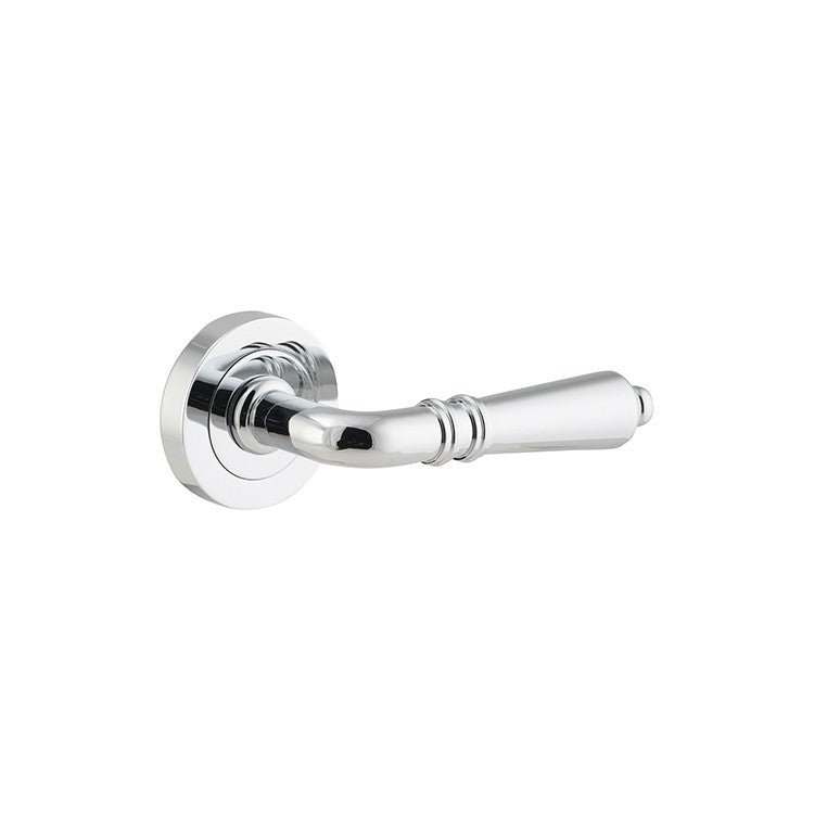 Sarlat Lever - Round Rose - Ella Grace - Iver - Polished Chrome - Door Levers