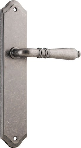 Sarlat Lever - Shouldered Backplate - Ella Grace - Iver - Distressed Nickel - Door Levers