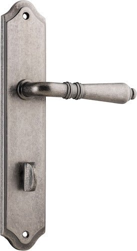 Sarlat Lever - Shouldered Backplate - Ella Grace - Iver - Distressed Nickel - Door Levers